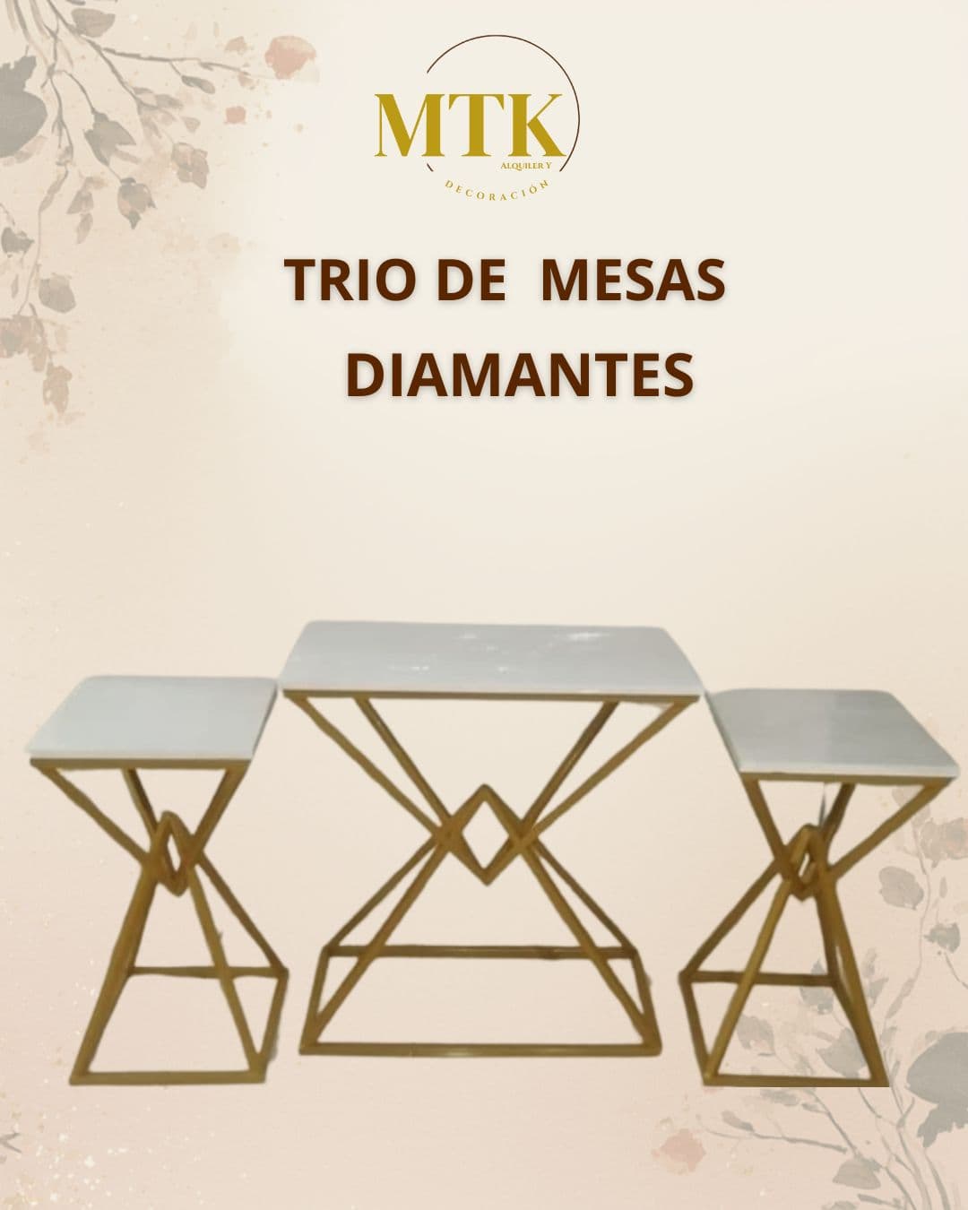 Juego de mesas Diamantes X3 (1G+2P), en alquiler en MTK